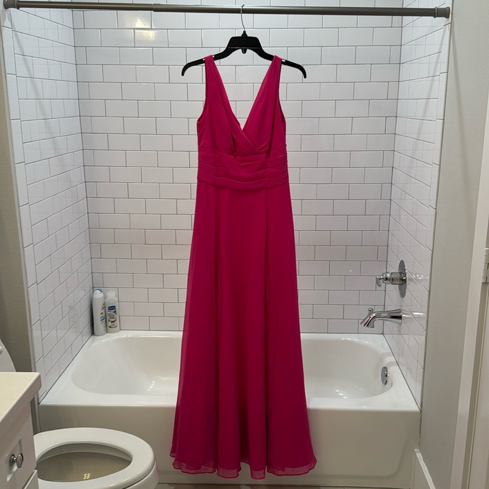 Beautiful hot pink bridesmaid dress!